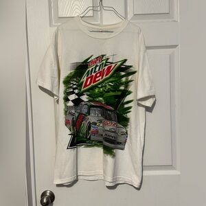Dale Jr NASCAR Authentic T-Shirt Diet Mountain Dew Mens Sz LG Vintage Worn Shirt